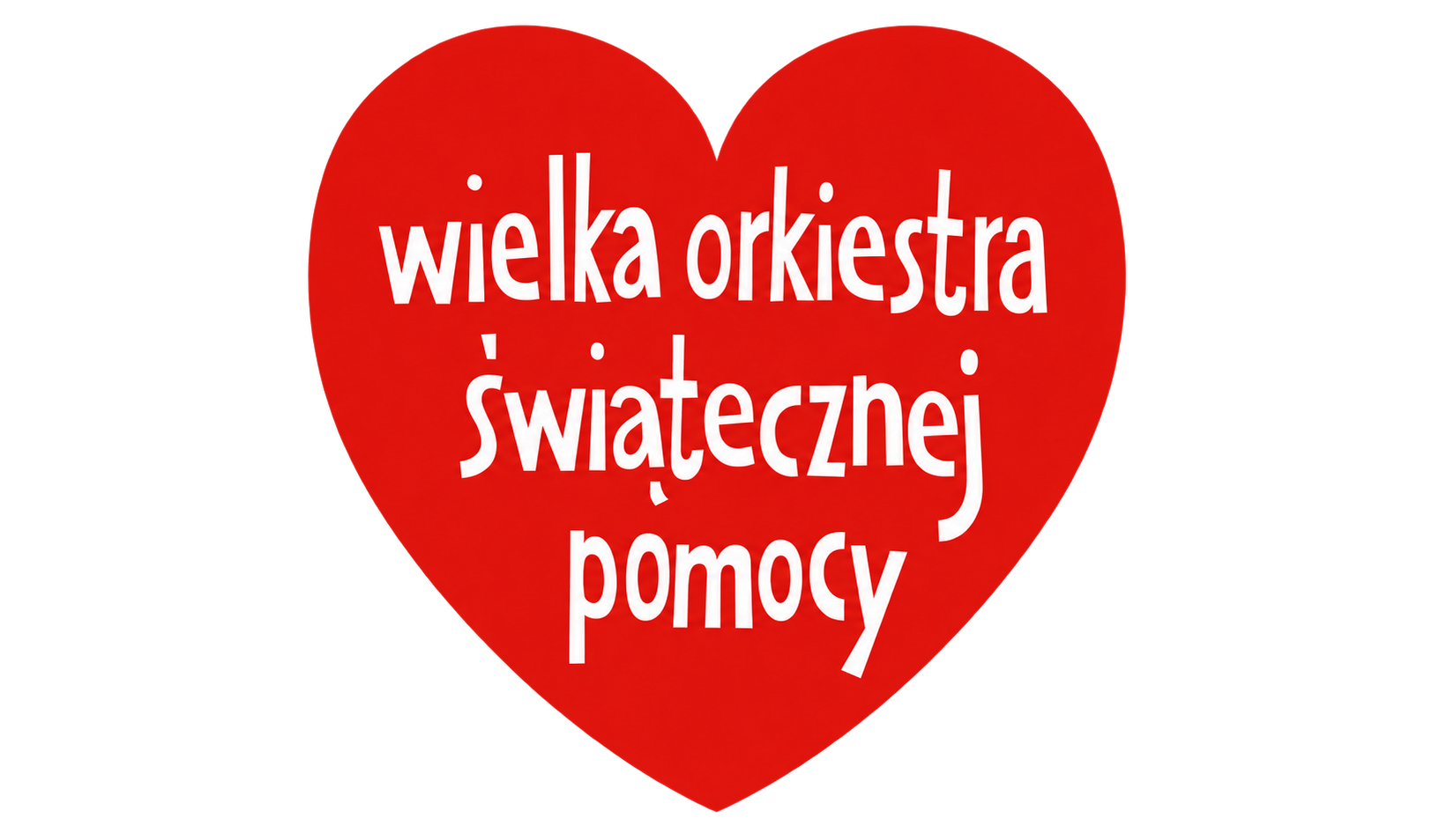 Serce WOŚP z napisem Wielka Orkiestra Świątecznej Pomocy